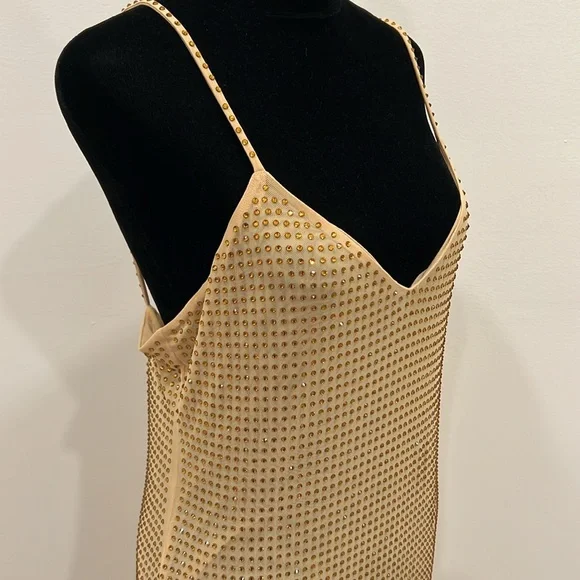 self-portrait YELLOW RHINESTONE MESH MIDI DRESS - Picture 6 of 14